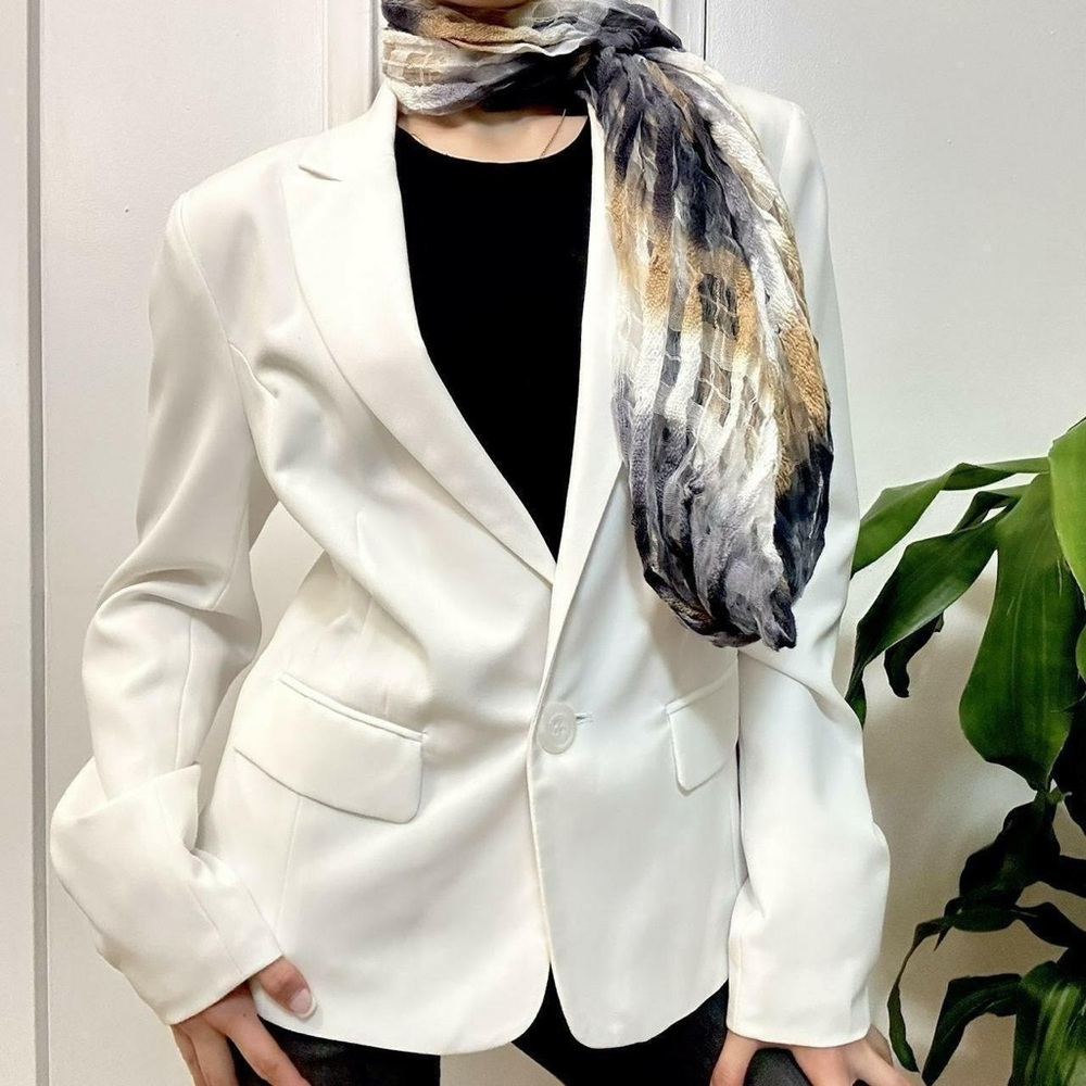 Suzy Shirt Business Office Blazer White Size Large